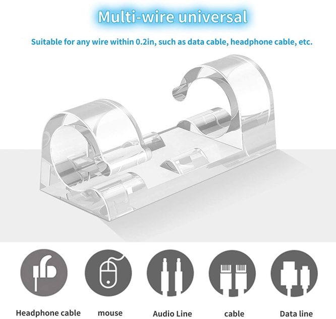 Cable Clips Desk Organizer