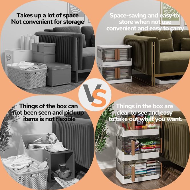 4 Packs Folding Storage Box
